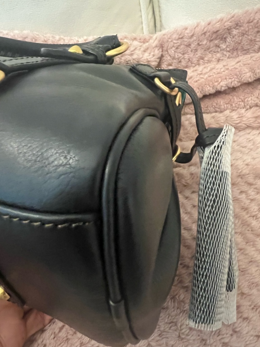Dooney & Bourke Black Florentine Leather Satchel with Gold Hardware - Picture 9 of 14